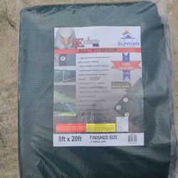 8ft × 20ft Super Heavy Duty Mesh Shade In Dark Green 
