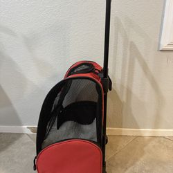 Pet Stroller Dog/Cat – Foldable w/ Cushion, Storage & Cup Holders