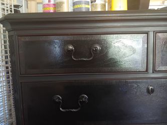 Black wood dresser and Chester draw