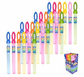 Maxx Bubbles 24 Pack 14.6" Bubble Wands Outdoor/Indoor Activity Use, Party Favor Supplies for Kids