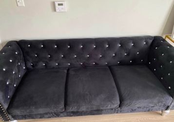 Black Velvet Sofa