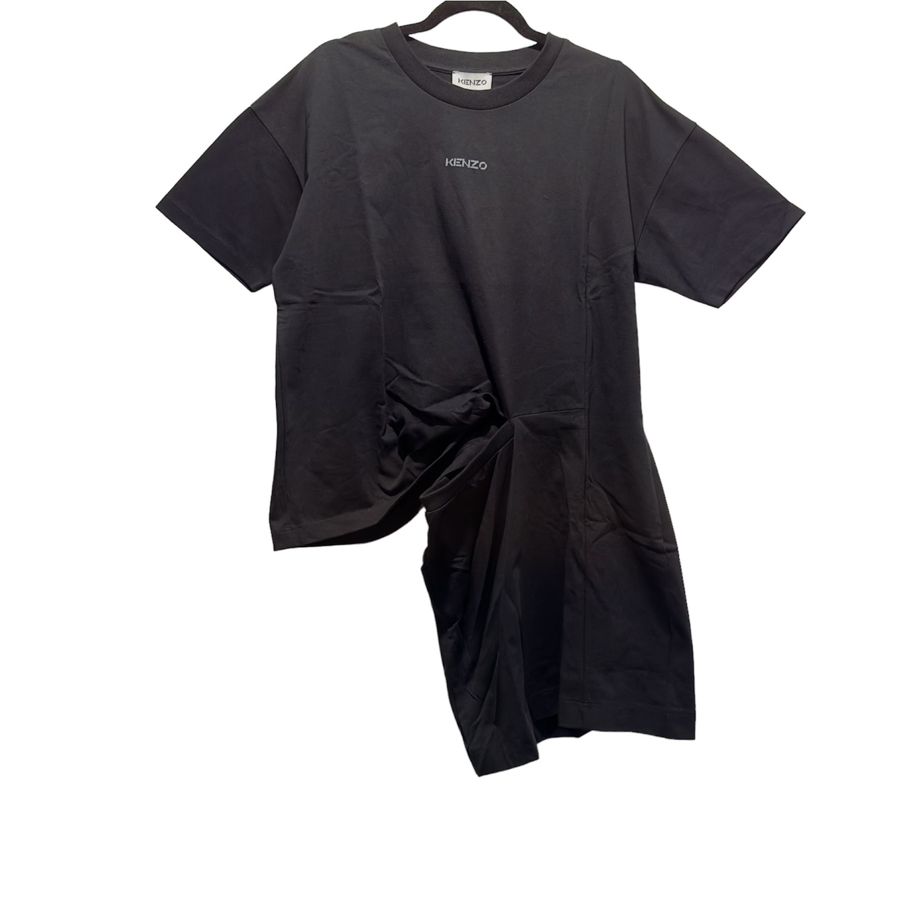 Kenzo Logo Print Black T Shirt Dress