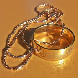 Shahada Ring Size 10 & Gold Filled 18 Inch Chain Necklace 