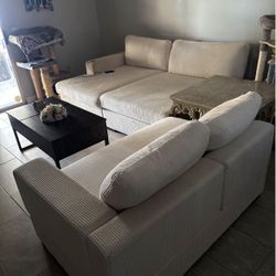 Cream sectional couch 