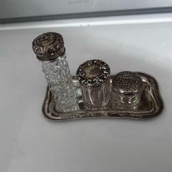 Sterling Silver Tray glass vanity sm