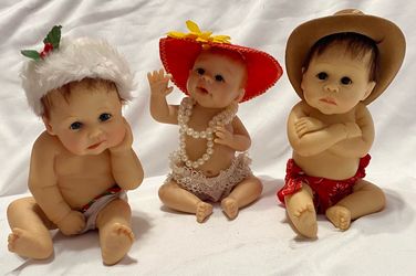 Ashton-Drake Galleries: Three Resin Baby Dolls 5” - 6”
