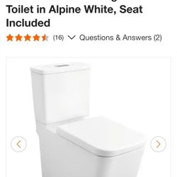Eurocube 2-piece 1.28/1.0 GPF Dual Flush Elongated Toilet in Alpine White, Seat Included