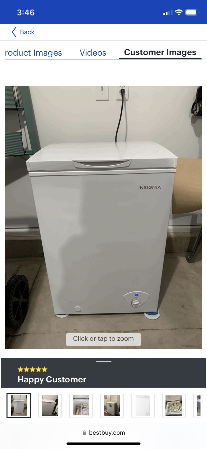 Insignia- 3.5 Cu. Ft. White Chest Deep Freezer
