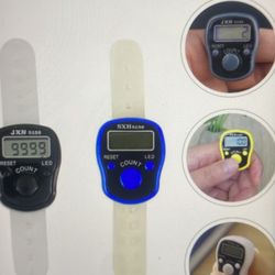 Kisangel 2pcs Finger Counter Muslim Pray Bead Electronic Counting Machine Rosaries Clickers Pitch Supplies Prayer Beads Finger Hand Tally Counting Sma