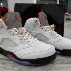 Jordan 5 Retro Fire Red Silver Tongue (2020)