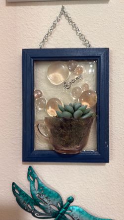 Handmade wall hanging teacup stained glass