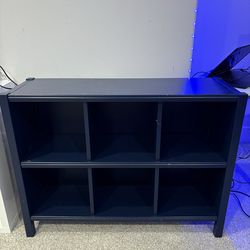 Pottery Barn Kids Cubby Storage Shelf (6-Cube) – Navy – Solid Wood