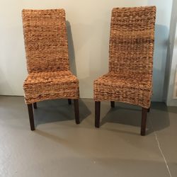 2 Accent Dining Chairs Rattan