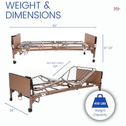 Medline MDR107002E Semi-electric Hospital Bed