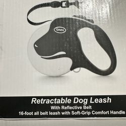 Brand new retractable dog leash with reflective belt 16foot all belt leash with soft grip comfort handle!