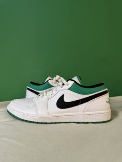 Jordan 1 Low White Lucky Green Size 11