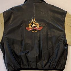Disneyland 50th Anniversary XXL leather bomber jacket NWT