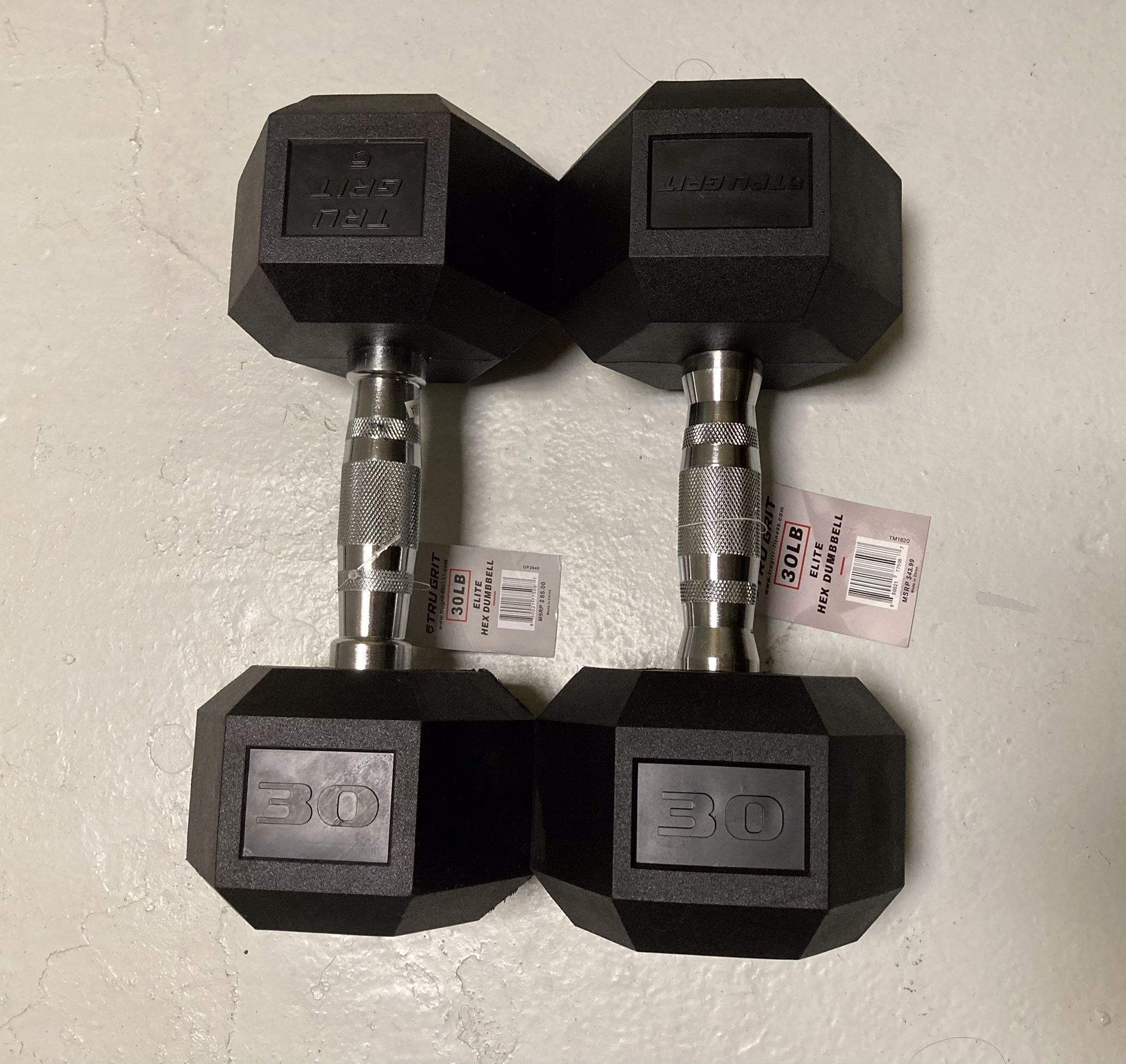 30 lb dumbbells dumbbell set x2 lbs total Rubber Hex weights weight 30lb 30lbs 60lb 60lbs 60 pair pounds pound NEW