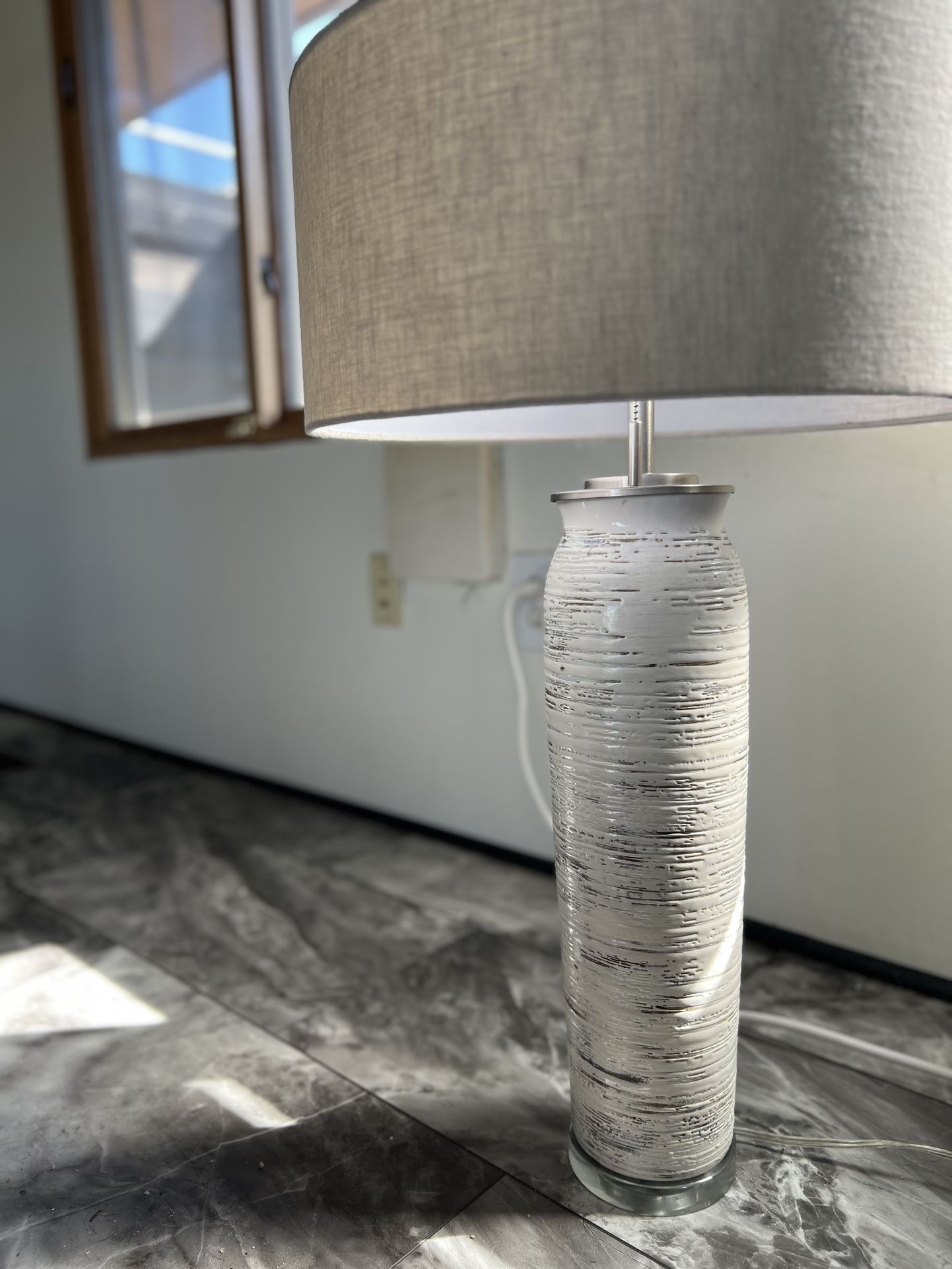 White & Gray Abstract lamp for sale