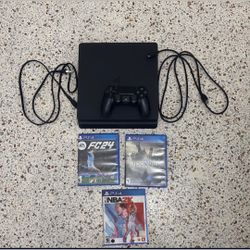 Ps4 Con Un Mando Y Juegos 
