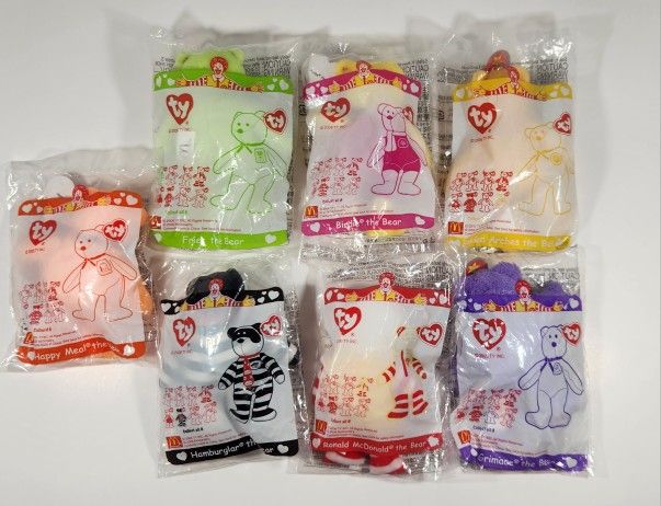 Ty Beanie McDonald’s Set Of 7 2006 Beanies Collectible New In Packaging