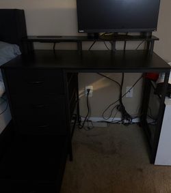 40-Inch Gaming Desk with Power Outlet and storage