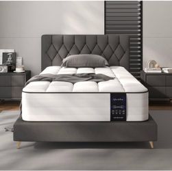 8 Inch Hybrid Twin Mattress for Children, Memory Foam & Individually Wrapped Springs, Medium Firm Pressure Relief, Mattress in a Box