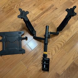 Double Monitor Arm + Laptop Holder 