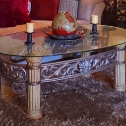 Ceramic/metal Glass Coffee Table