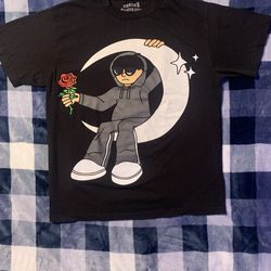 Sad Boyz By Junior H Half Moon Black Mens T-Shirt