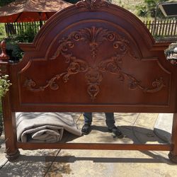 King Solid Wood Headboard & Bed Frame