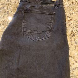 Men’s Cultura New York Brand Jeans, Stretch Fabric, 42 Waist By 30 Inches Long, Black, Straight Cut Keg