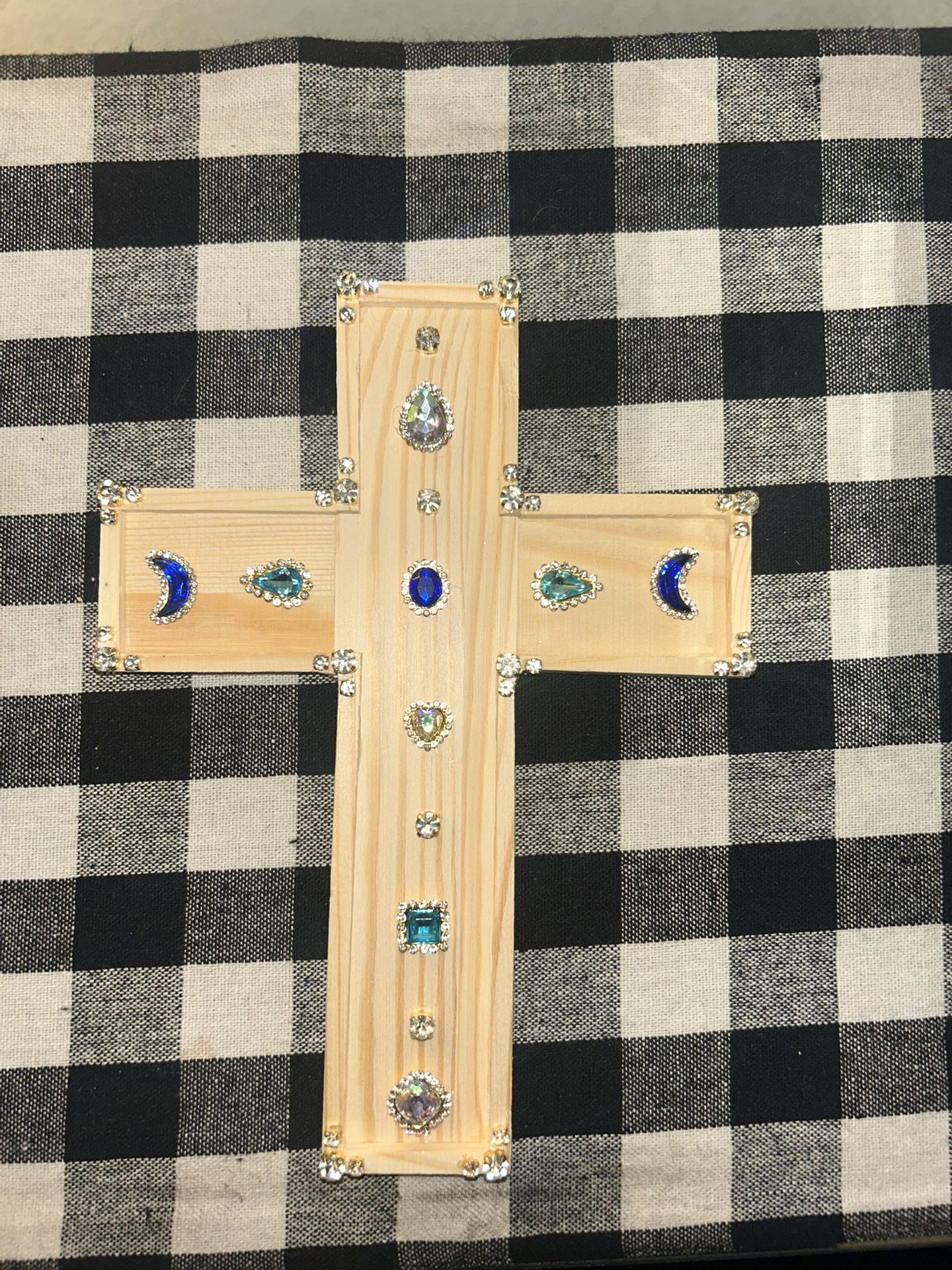 Wooden Rhinestone Cross