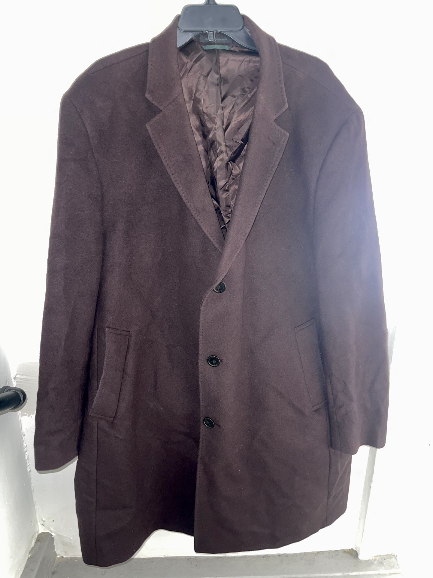 Ralph Lauren Men’s Wool Blend Overcoat – Brown 3-Button Classic Winter Jacket