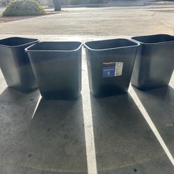 4 Rubbermaid 28 Qt. / 7 Gallon Black Rectangular Wastebasket / Trash Can