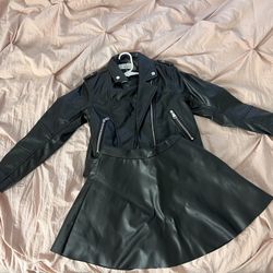 Leather Jacket And Skirt
