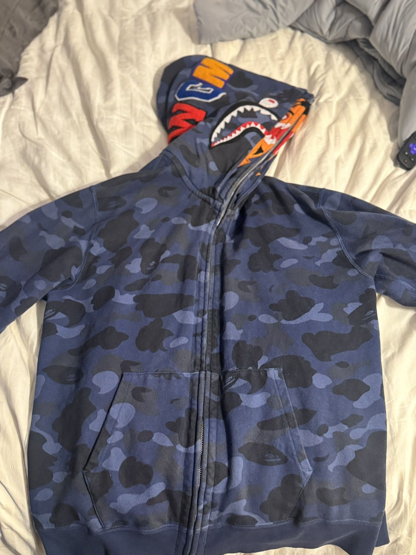 BAPE Color Camo Shark Wide Full Zip Double Hoodie