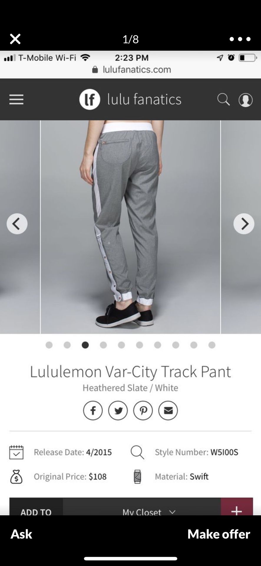 Lululemon Var-City Track Pant - Black - lulu fanatics