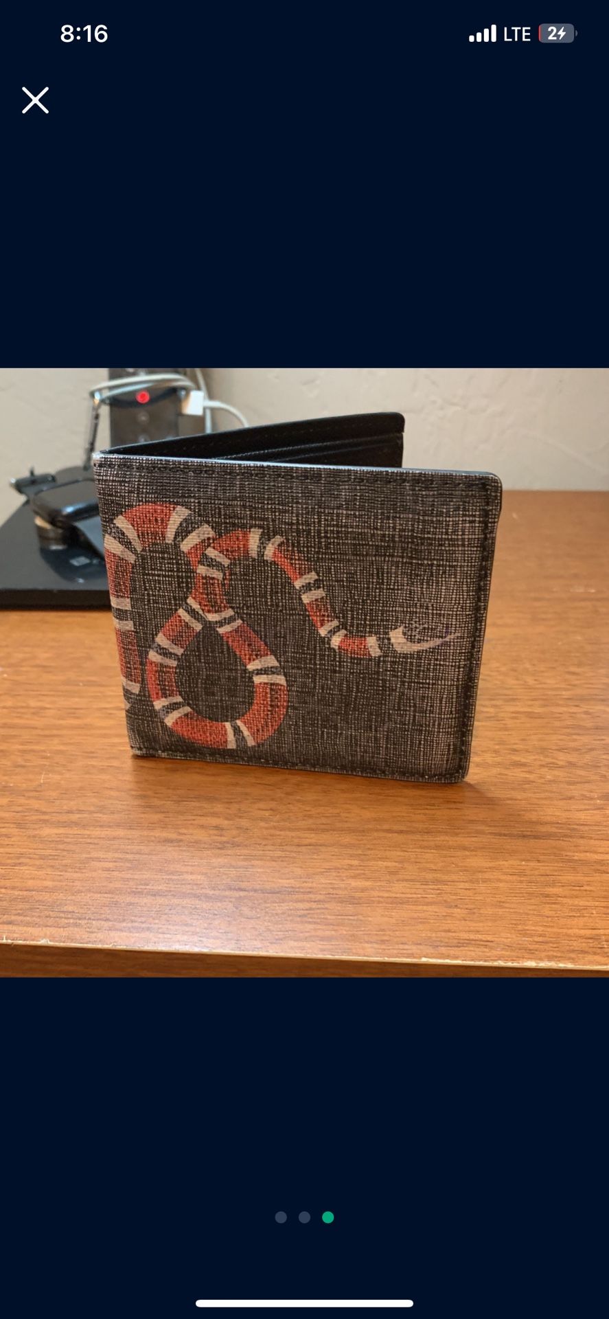 Men’s Long Snake Gucci Wallet