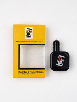 2-in-1 Car & Home Charger | Dual USB Fast Charging