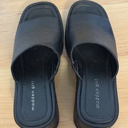 Women's Classic Black Wedge Slides by Madden Girl