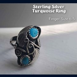 Vintage sterling silver turquoise ring