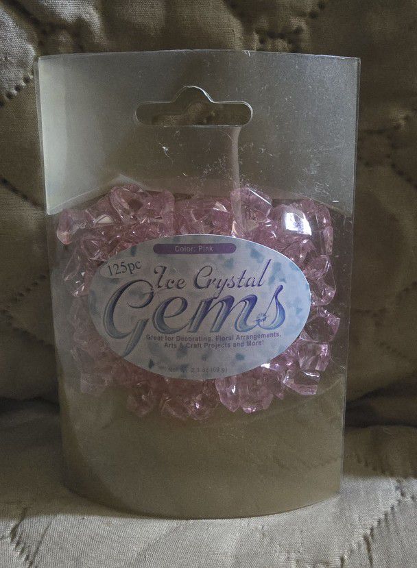 Pink Ice Crystal Gems For Cafts New 125 PCS