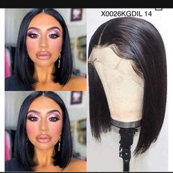 100% Natural human hair (8-24inch, straight wig ) 100% Natural human hair 8-24inch, straight wig (size and price in the description)