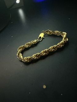Gold rope bracelet 10mm 9in