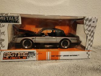 JADA BIGTIME MUSCLE 1987 BUICK GRAND NATIONAL BLACK & SILVER DIECAST 1:24 SCALE