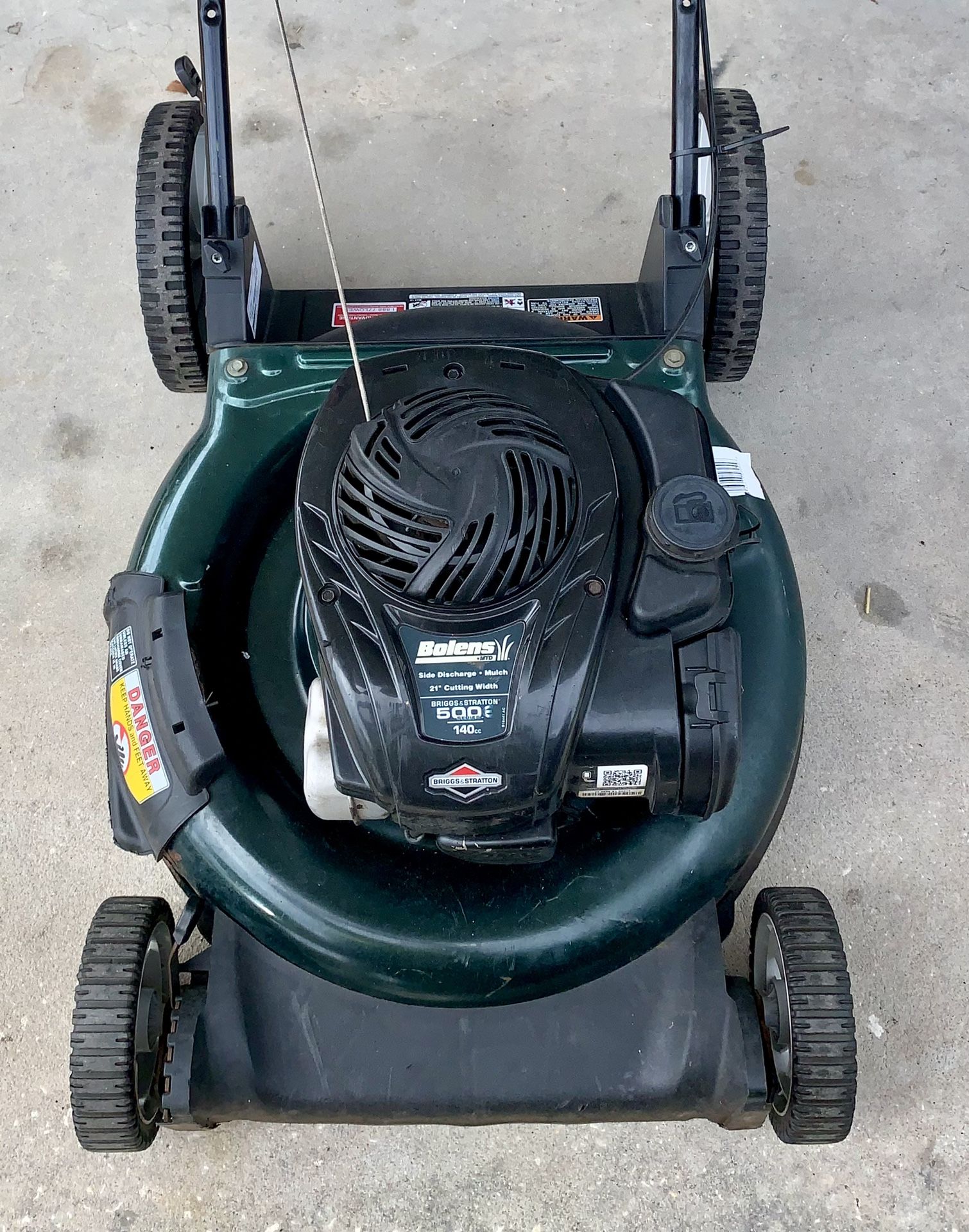 AV MOWER BOLENS 21, Push Lawnmower Rear Bag/Mulching Horse