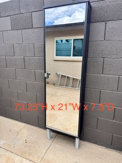 Cabinet For Storage W Mirror - Stands On Floor - Fastens To Wall