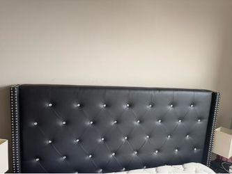 Bed Frame with Studded Head Board for sale!