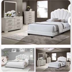4- Pc Bedroom set Dresser,Mirror  Nightstand (1) Queen size bed frame  Not including Mattress and Box Sp